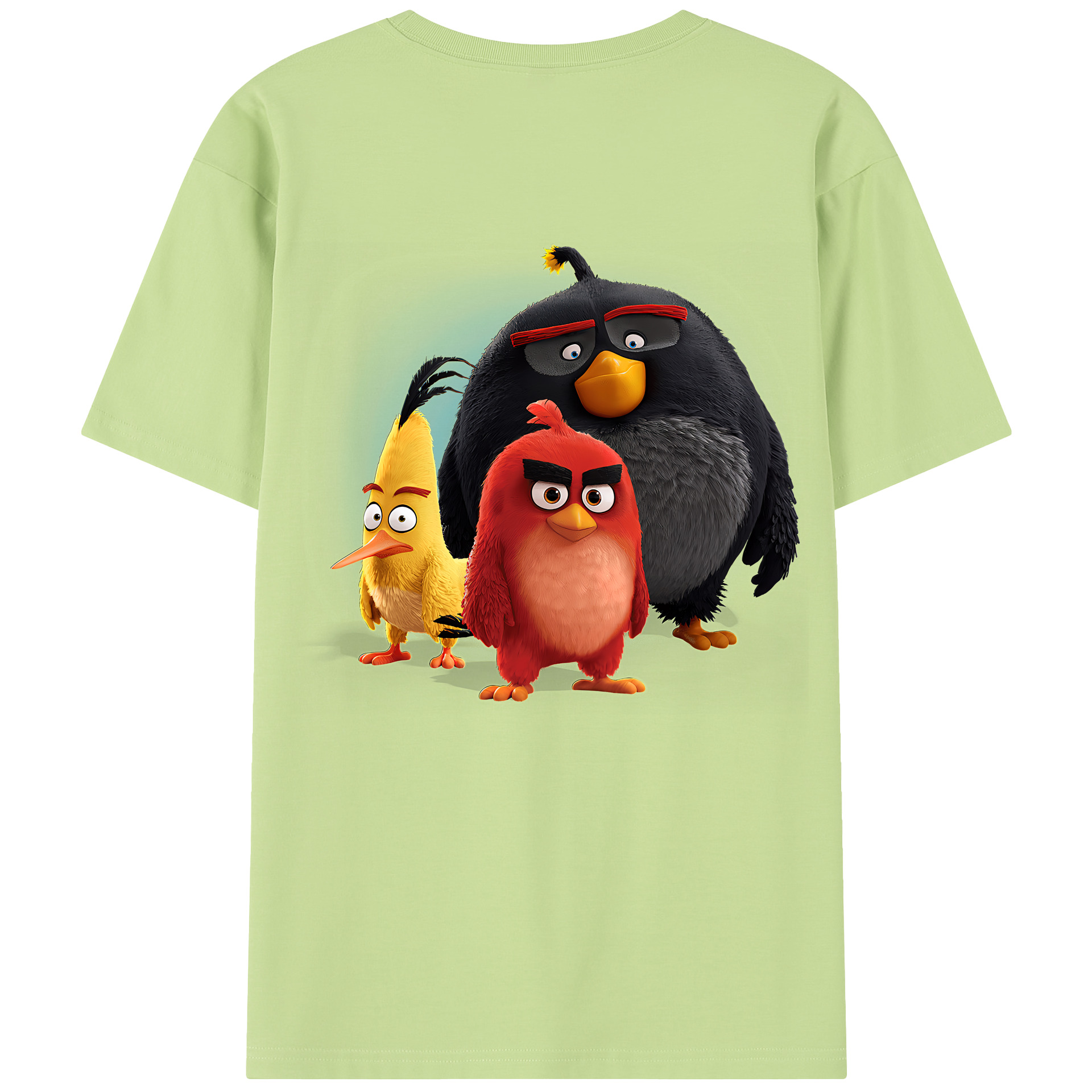 （画像用） Angry Birds アングリーバード 綿100％半袖Tシャツ（背面プリント）